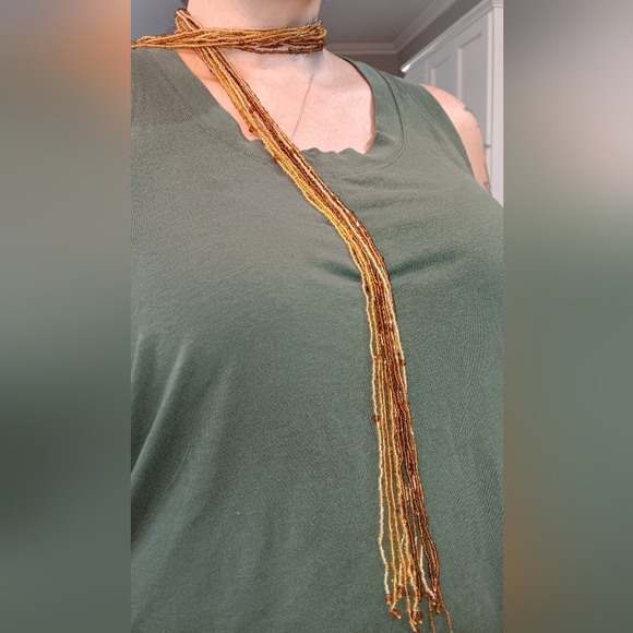 Multi Stranded Intricate Sead Beaded Necklace - Picture 1 of 7